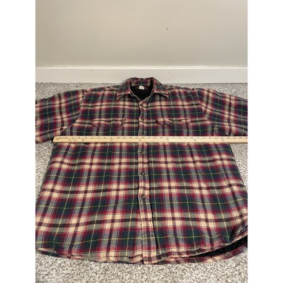 Vtg 90’s Y2K Abercrombie & Fitch Plaid FLANNEL Quilted HUNTING Thermal Coat L - Picture 6 of 9